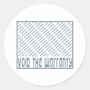 De garantie annuleren ronde sticker