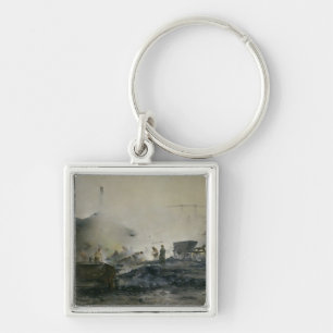 De gasfabriek te Courcelles, 1884 Sleutelhanger