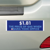 De gasprijs bumpersticker (Op auto)