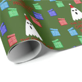 De gastheer van Kerstmis presenteert grappig Cadeaupapier (Rol Hoek)