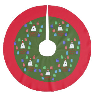 De gastheer van Kerstmis presenteert grappig Kerstboom Rok