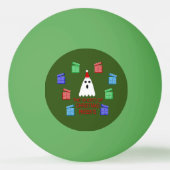 De gastheer van Kerstmis presenteert grappig Pingpongballen (Achterkant)