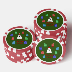De gastheer van Kerstmis presenteert grappig Poker Chips