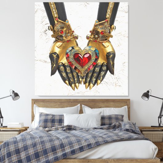 De gave - Hart in handen Canvas Afdruk (Insitu (Slaapkamer))