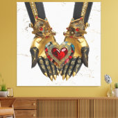 De gave - Hart in handen Canvas Afdruk (Insitu (Woonkamer))