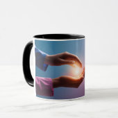 De gave van genezing: "Handen van genezing" Mok (Voorkant links)