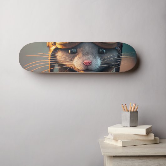 De Geared-Up Explorer Skateboard (Muurkunst (Horizontaal))