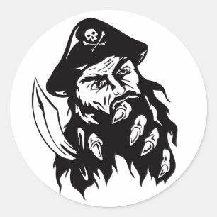 De Gebaarde Piraat van het Accessoire van de Ronde Sticker