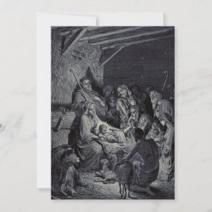 De Geboorte door Gustave Doré Premium Victoriaanse Bedankkaart