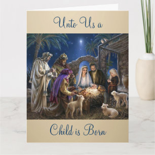 De geboorte van baby Jezus kerstgroeten Kaart