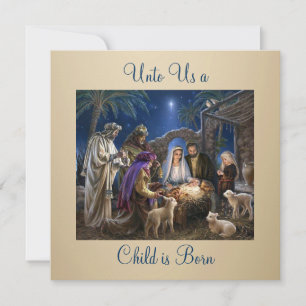 De geboorte van baby Jezus kerstgroeten Kaart