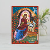 De geboorte van Christus Folie Uitnodiging (Staand Voorkant)