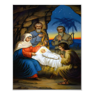 De geboorte van Christus Foto Afdruk