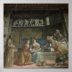 De geboorte van de Maagd, 1485-90 Poster