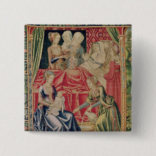 De geboorte van de Maagd Vierkante Button 5,1 Cm