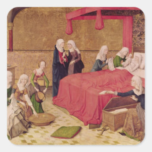 De geboorte van de Maagd Vierkante Sticker