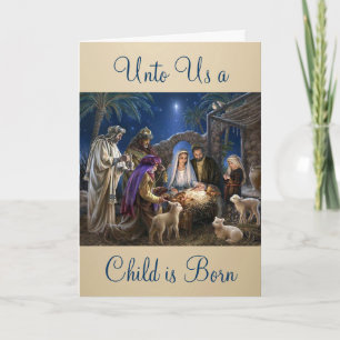 De geboorte van het kindje Jezus Kerstgroeten Feestdagen Kaart