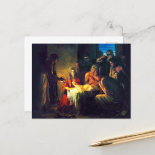 De geboorte van Jezus door Carl Bloch Feestdagenkaart