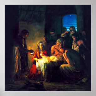 De geboorte van Jezus door Carl Bloch Poster