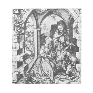De geboorte van Jezus (door Martin Schongauer) Notitieblok