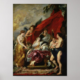 De geboorte van Louis XIII bij Fontainebleau Poster