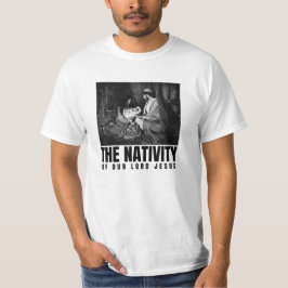 De geboorte van onze Heer Jezus Christus Kerstmis T-shirt