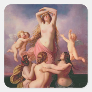 De geboorte van Venus, 1846 Vierkante Sticker