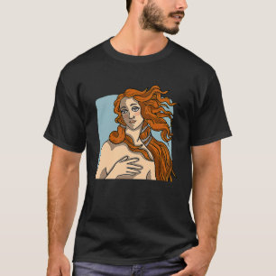De geboorte van Venus Botticelli en vers rood van T-shirt