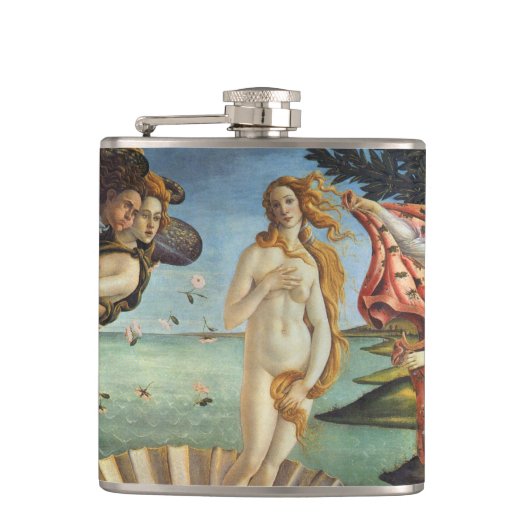 De geboorte van Venus door Sandro Botticelli Heupfles (Voorkant)