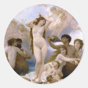 De geboorte van Venus door William-Adolphe Bouguer Ronde Sticker