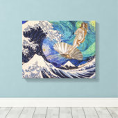 De geboorte van Venus in de Grote Golf Canvas Afdruk (Insitu (Houten vloer))