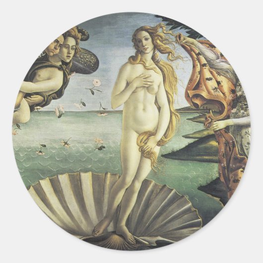 De geboorte van Venus Ronde Sticker (Voorkant)