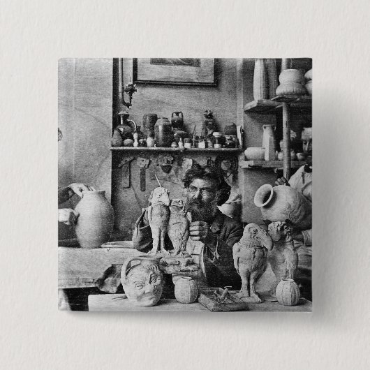 De gebroeders Martin Vierkante Button 5,1 Cm (Voorkant)