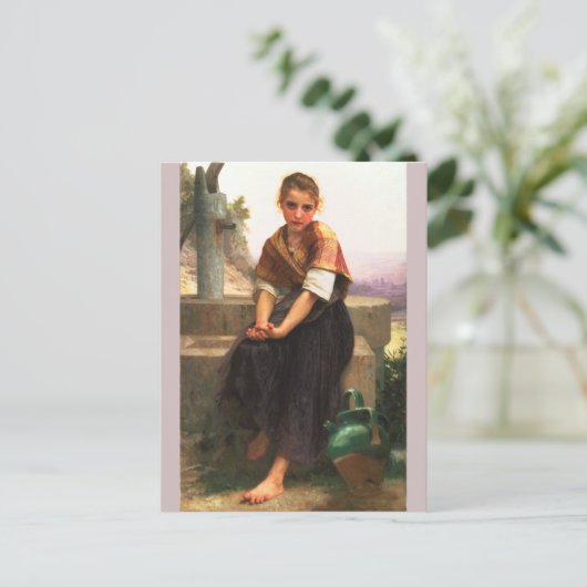 De gebroken Pitcher van Bouguereau Briefkaart (Staand voorkant)