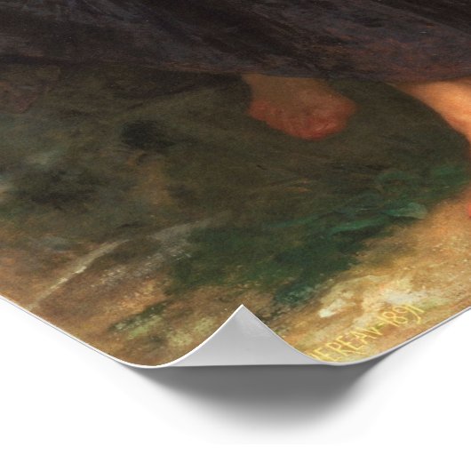 De gebroken Pitcher van Bouguereau Poster (Hoek)