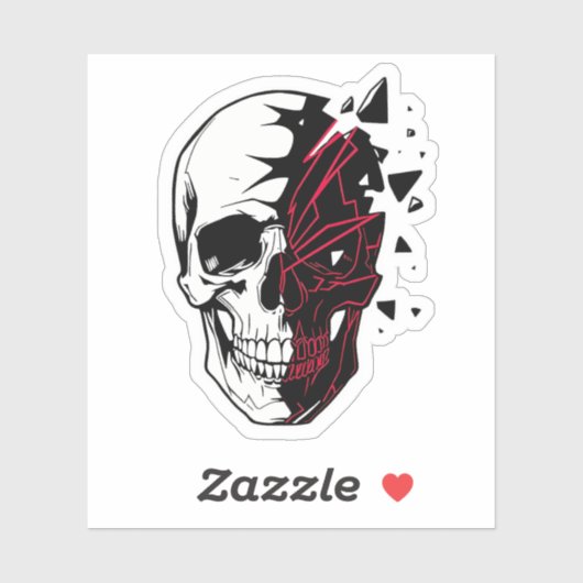De gebroken schedel sticker (Vel)