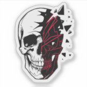 De gebroken schedel sticker (Voorkant)