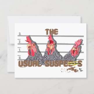 De gebruikelijke CHICKEN-verdachten - Barred Rock Briefkaart