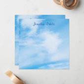 De gecalligraveerde Naam van het Manuscript Blauwe Notitiekaartje (Voorkant / Achterkant in situ)