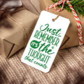 DE GEDACHTE DIE GRAPPIG KERSTGROEN TELT CADEAULABEL