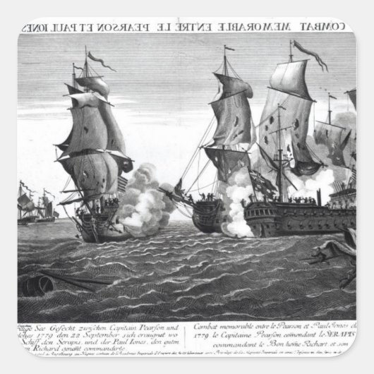 De gedenkwaardige strijd tussen kapitein Pearson Vierkante Sticker (Voorkant)