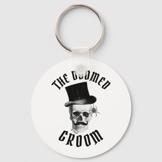 De gedoemde groomde grappige Gothic bruiloft sched Sleutelhanger (Voorkant)