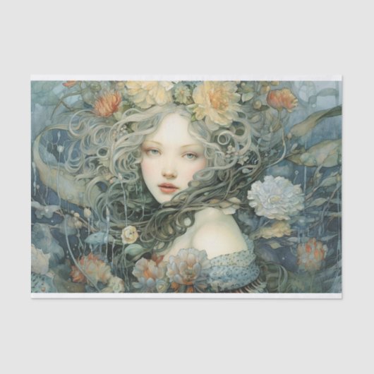 De gedrenkte bloemen tissuepapier (Voorkant)