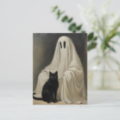 De geest en een zwarte kat briefkaart (Staand voorkant)