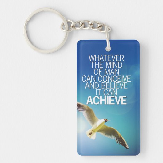 De geest kan Seagull Motivatie Citaat bereiken Sleutelhanger (Voorkant)
