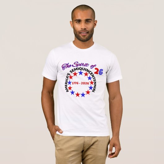 DE GEEST VAN 26 - HET SEMIQUINCENTENNIAL VAN AMERI T-SHIRT (Voorkant volledig)