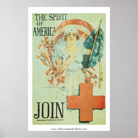 De geest van Amerika -  Rode Kruis Poster (Voorkant)