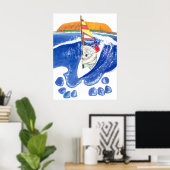 De geest van Australië - Koala Beer Wind Surfing Poster (Thuiskantoor)