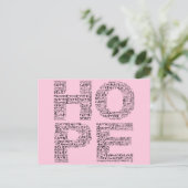 De geest van de hoop (zwarte tekst) briefkaart (Staand voorkant)