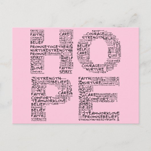 De geest van de hoop (zwarte tekst) briefkaart (Voorkant)